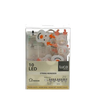 4A Guirlande lumineuse LED Cerf avec minuterie | Couleur : Blanc Orange | Décoration de Noël | Longueur 120 centimètres | Par guirlande lumineuse
