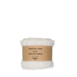 4A Teddy-Band | Farbe: Naturweiß | Weihnachtsdekoration | Breite 100 Millimeter | Länge 1.5 Meter | Pro Rolle