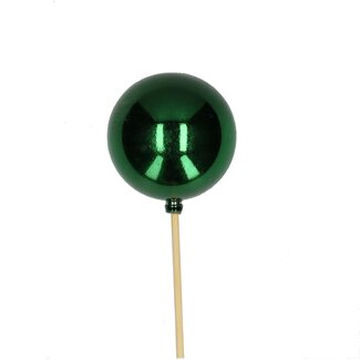 4A Weihnachtskugelstecker | Farbe: Grün | Weihnachtsdekoration | Durchmesser 6 Zentimeter | Länge des Steckers ± 50 Zentimeter | Pro 25 Weihnachtskugelstecker