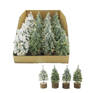 4A LED-Baum | Farbe: Grün | Weihnachtsdekoration | Durchmesser 8 Zentimeter | Höhe 19 Zentimeter | Pro 24 Bäumchen