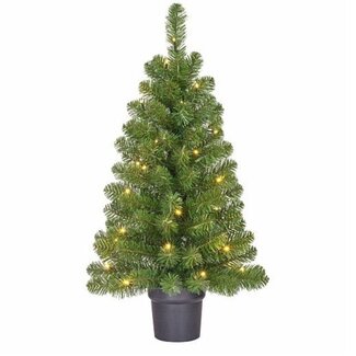 4A Künstlicher Weihnachtsbaum mit Topf „Norton“ und LED-Beleuchtung | Farbe: Grün | Weihnachtsdekoration | Durchmesser 50 Zentimeter | Höhe 90 Zentimeter | Pro Weihnachtsbaum