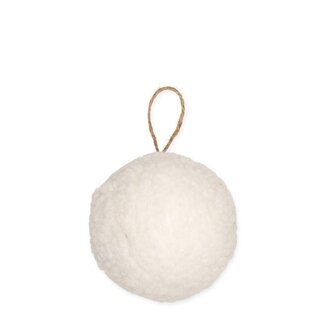 4A Boules de Noël Teddy | Couleur : Blanc naturel | Décoration de Noël | Diamètre 10 centimètres | Par 3 boules de Noël