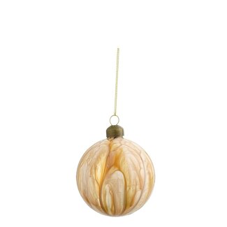 4A Boules de Noël Marble | Couleur : Crème | Décoration de Noël | Diamètre 8 centimètres | Par 12 boules de Noël