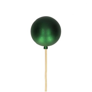 4A Pique-boule de Noël mat | Couleur : Vert | Décoration de Noël | Diamètre 6 centimètres | Longueur du pique ± 50 centimètres | Par 25 piques
