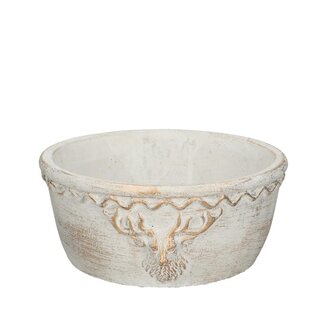 4A Jardinière en forme de bol de renne en céramique | Couleur : Or | Décoration de Noël | Diamètre 20 centimètres | Hauteur 9 centimètres | Par 4 bols