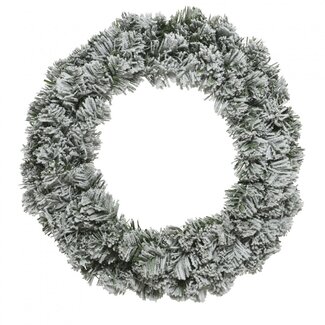 4A Kunstkranz "Snowy" | Farbe: Grün | Weihnachtsdekoration | Durchmesser 50 Zentimeter | Pro Kranz