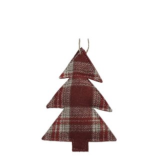 4A Suspension pour sapin de Noël | Couleur : Rouge | Décoration de Noël | Longueur 10 centimètres | Hauteur 13.5 centimètres | Par 4 suspensions