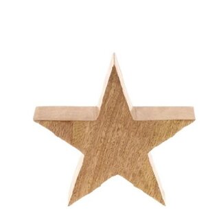 4A Étoile en bois | Couleur : Marron clair | Décoration de Noël | Longueur 17.5 centimètre | Largeur 3.5 centimètre | Hauteur 16 centimètre | Par 6 étoiles