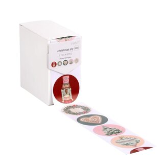 4A Autocollants de Noël en rouleau | Couleur : Couleurs mélangées | Décoration de Noël | Diamètre 4 centimètres | Par 500 autocollants