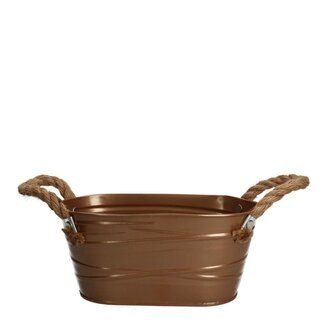 4A Bac en zinc Pot de fleurs Pot pour plantes “Julia” | Couleur : Bronze | Longueur 19 centimètres | Largeur 11 centimètres | Hauteur 9 centimètres | Par 10 bacs