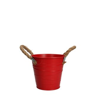 4A Zink-Blumentopf-Pflanztopf „Julia“ | Farbe: Rot | Durchmesser 13 Zentimeter | Höhe 12 Zentimeter | Pro 10 Blumentöpfe