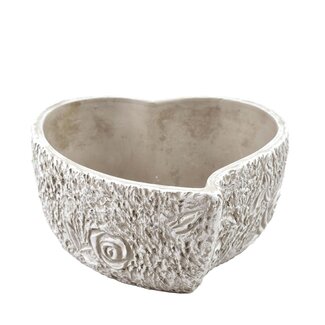 4A Pot de fleurs en forme de cœur | Couleur : Gris | Diamètre 20 centimètre | Hauteur 9 centimètre | Par 8 pots de fleurs