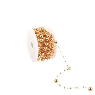 4A Guirlande de perles fil | Couleur : Cuivre | Diamètre 8 millimètre | Longueur 10 mètre | Par rouleau