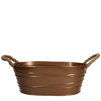 4A Bac en zinc Pot de fleurs Jardinière “Julia” | Couleur : Bronze | Longueur 30 centimètres | Largeur 18 centimètres | Hauteur 11 centimètres | Par 10 bacs