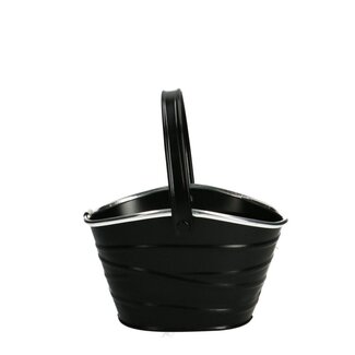 4A Pot de fleurs en zinc Jardinière en forme de sac “Julia” | Couleur : Noir | Longueur 17 centimètres | Largeur 11 centimètres | Hauteur 10 centimètres | Par 10 jardinières
