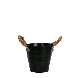 4A Zinc Flower Pot Plant Pot “Julia” | Colour: Black | Diameter 13 centimetres | Height 12 centimetres | Per 10 flower pots