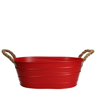 4A Bac en zinc Pot de fleurs Pot pour plantes “Julia” | Couleur : Rouge | Longueur 30 centimeter | Largeur 18 centimeter | Hauteur 11 centimeter | Par 10 bacs