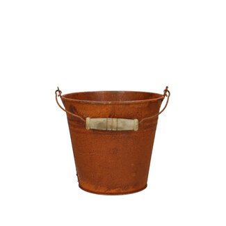 4A Seau en zinc Pot de fleurs Pot pour plantes Rouille | Couleur : Marron | Diamètre 13 centimètres | Hauteur 12 centimètres | Par 12 seaux