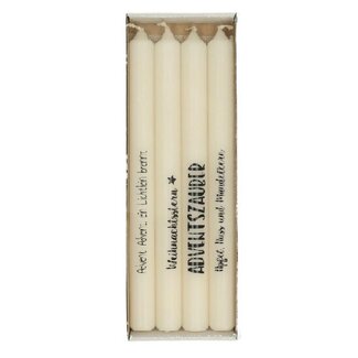 4A Bougies de table pour l’Avent Lot de 4 | Couleur : Noir Blanc | Diamètre 2.2 centimètre | Longueur 25 centimètre | Par lot