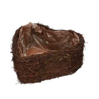4A Salim Pot de fleurs jardinière Cœur | Couleur : Marron | Longueur 22 centimètres | Largeur 22 centimètres | Hauteur 9 centimètres | Par 2 pots de fleurs