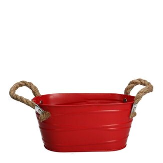 4A Zinkschale Blumentopf Pflanzentopf „Julia“ | Farbe: Rot | Länge 19 Zentimeter | Breite 11 Zentimeter | Höhe 9 Zentimeter | Pro 10 Schalen
