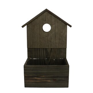 4A Jardinière en bois Pot de fleurs Maison | Couleur : Gris | Longueur 19 centimètres | Largeur 13 centimètres | Hauteur 10 - 34 centimètres | Par 6 jardinières