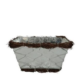 4A Bac en zinc Pot de fleurs Pot de plantes Treillis | Couleur : Argent | Diamètre 20 centimeter | Hauteur 10 centimeter | Par 6 bacs