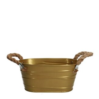 4A Bac en zinc Pot de fleurs Jardinière “Julia” | Couleur : Or | Longueur 19 centimètre | Largeur 11 centimètre | Hauteur 9 centimètre | Par 10 bacs