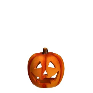 4A Kürbis-Teelichthalter | Farbe: Orange | Halloween-Dekoration | Höhe 10 Zentimeter | Durchmesser 10 Zentimeter | Pro 4 Teelichthalter