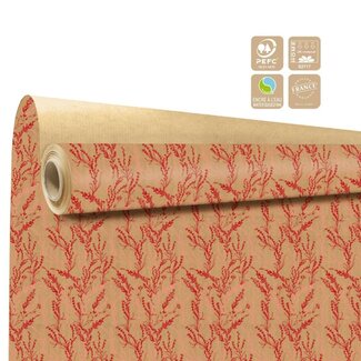 4A Clayrton Papier en rouleau “Arborescence” | Couleur : Rouge | Largeur 80 centimètres | Longueur 40 mètres | Par rouleau