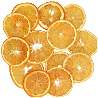 4A Droogvrucht Sinaasappelschijfjes | Kleur: Oranje | Gewicht 250 gram per zak | Per 5 zakken