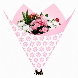 4A Folienbogen „Klare Blumen“ | Farbe: Rosa | Breite 80 Zentimeter | Länge 90 Zentimeter | Pro 50 Bögen