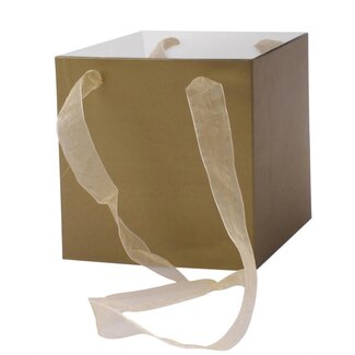 4A Geschenktüte „Glossy“ | Farbe: Gold | Länge 16 Zentimeter | Breite 16 Zentimeter | Höhe 16 Zentimeter | Pro 20 Taschen