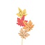 Wooden Autumn Leaves Pick | Colour: Mixed Colours | Leaf Width 6 centimetre | Height 10 centimetre | Pick ± 10 centimetre | Per 50 picks