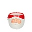 Keramik-Weihnachtsmann-Blumentopf | Farbe: Rot Weiß | Durchmesser 13 Zentimeter | Höhe 9.5 Zentimeter | Pro 12 Blumentöpfe