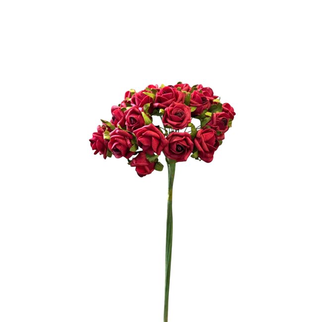 Mini Artificial Roses | Colour: Red | Length ± 40 centimetres | 25 stems per bunch | Per bunch
