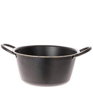 4A Zinkschale Pfanne | Farbe: Schwarz | Durchmesser 21.5 Zentimeter | Höhe 10 Zentimeter | Pro 8 Schalen
