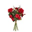 Bouquet de fleurs artificielles “Classic Passion” | Longueur ± 60 centimètres | Avec des roses artificielles rouges | Par bouquet