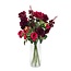 Bouquet de fleurs artificielles « Bordeaux Beauty » | Longueur ± 60 centimètres | Avec des roses et des fleurs bordeaux | Par bouquet