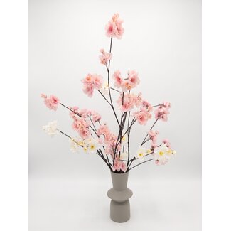 MyFlowers Artificial Flowers Bouquet “Blossom Beauty” | Length ± 80 centimetres | Vase Included | With Pink and White Flowers | Per bouquet