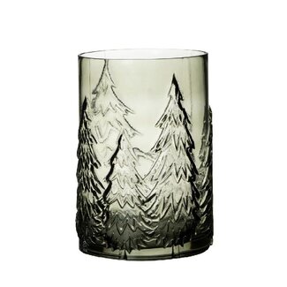 4A Kerst Glas cilinder Tree d16*22cm
