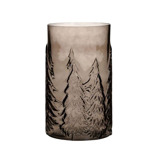 Kerst Glas cilinder Tree d16*26cm
