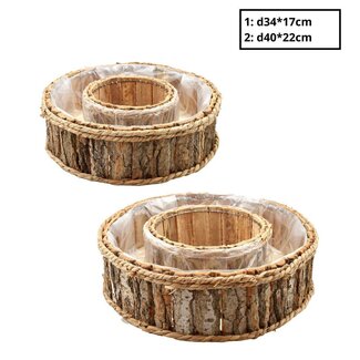 4A Wooden Tray Ring Set of 2 | Colour: Light brown | Diameter 40 - 22 centimetres | Diameter 34 - 17 centimetres | Per set of 2
