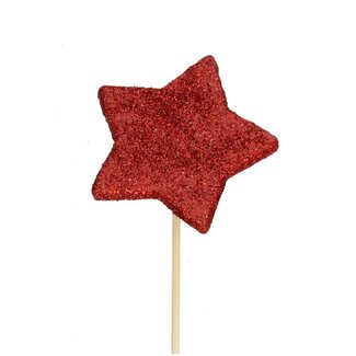 4A Kerst bijsteker 50cm Ster glitter d07cm