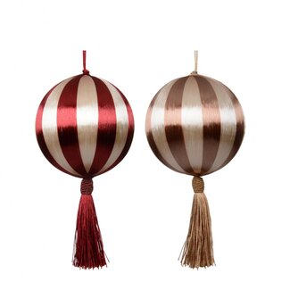 4A Kerstbal Stringball+kwast 80mm ass.