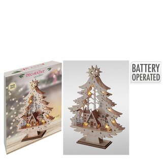 4A Kerst LED boom hout 31*8*39cm