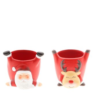 4A Kerst Keramiek Santa pot d13*12cm