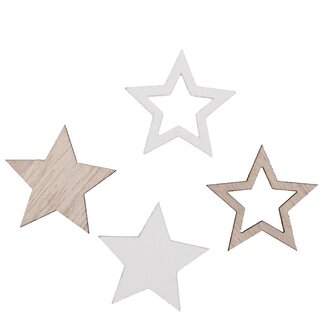 4A Kerst Hout ster d2.5cm x48