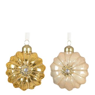 4A Kerstbal Hanger bloem 80mm