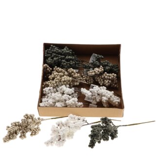 4A Kerst Deco frost berry/draad 8cm
